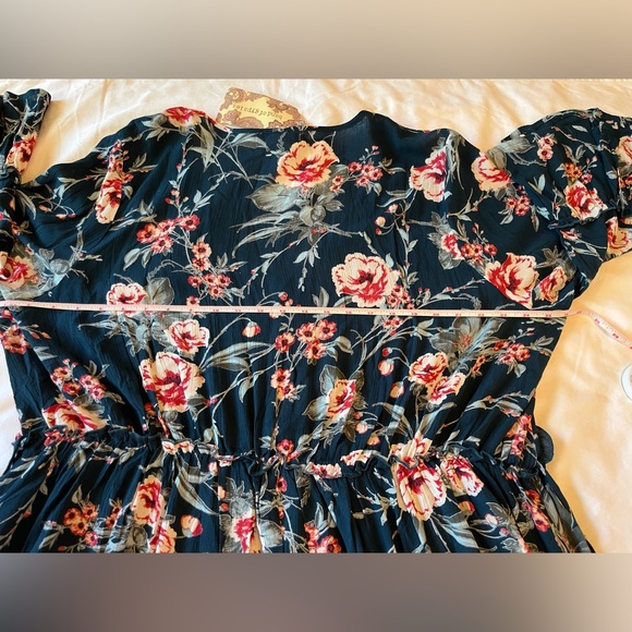 Band of Gypsies BOG Collective Casual Boho Mini Dress Blue Floral Size 2X NWT - Picture 4 of 7